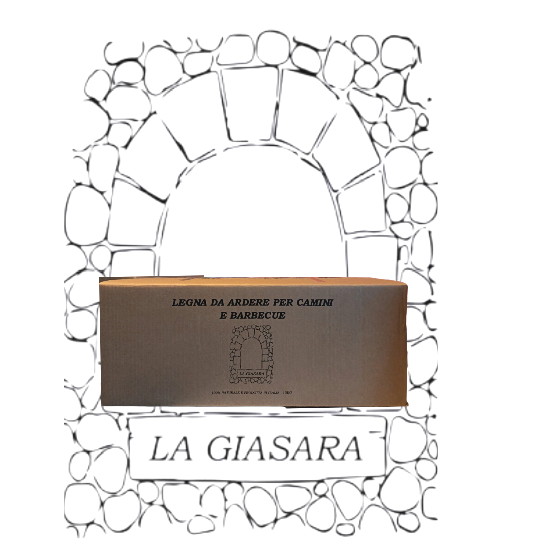 Legna da ardere peso 15 kg in scatola per camini, stufe e barbecue