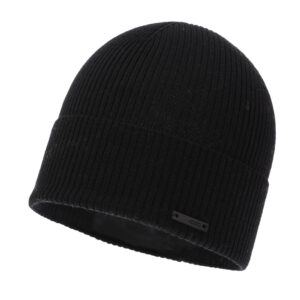 Berretto autunno/primavera uomo, nero, 100% Lana Merino