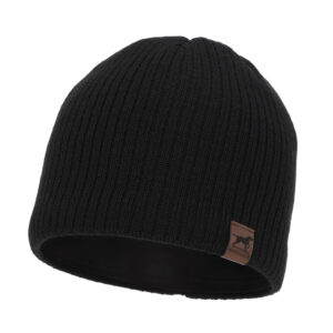 Berretto invernale uomo, nero, 100% Lana Merino