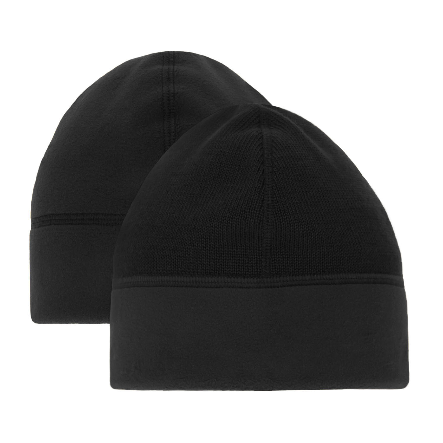 Berretto invernale uomo, nero, doppia fascia 58-59 cm